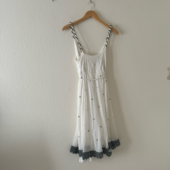 Yoana Baraschi Silk Polka-Dot Lace Trim Dress - Picture 5 of 5